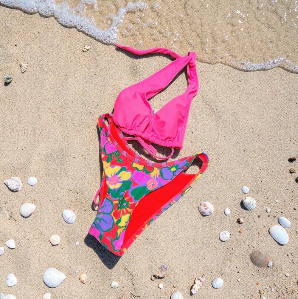 NWT Wild Fable Bikini Set 2 PC Hot Pink Florals XS